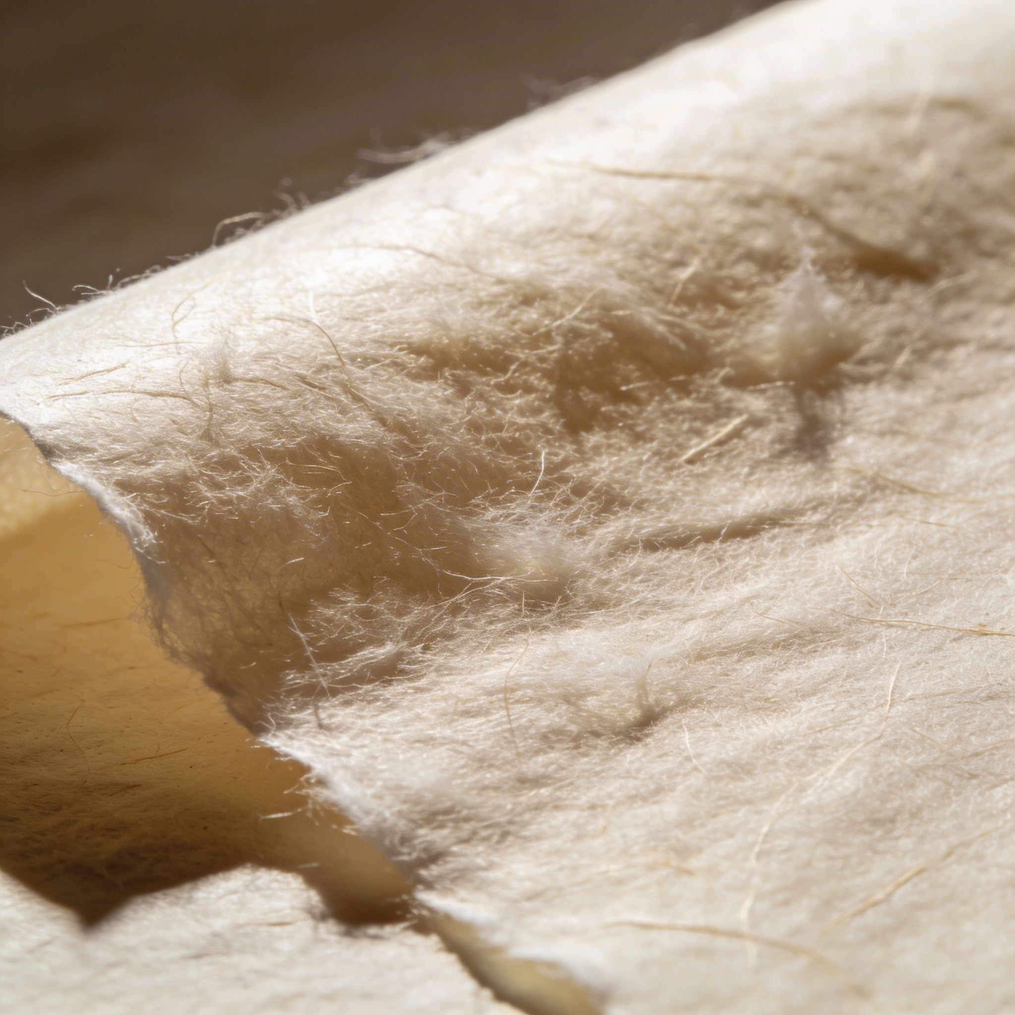 Paper texture with visible cotton fibre and surface grain under raking light